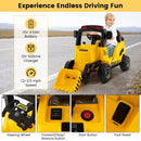 12V Kids Ride On Construction Tractor with Electric Adjustable Bucket-Yellow by LJGDeals