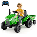 12V 2-in-1 Kids Ride On Tractor with Trailer and 3-Gear Shift