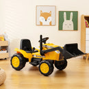 12V Kid's Ride on Excavator with Adjustable Digging Bucket-Yellow by LJGDeals