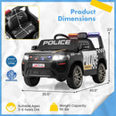 12V Kids Ride on Police Car with Remote and Siren Flashing Lights by LJGDeals