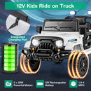 12V Kids Ride on Truck Car with Remote Control Threaded Wheels and 3 Speeds by LJGDeals