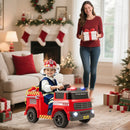 12V Ride on Fire Truck Powered Car with Water Gun and Interphone-Red by LJGDeals