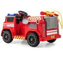 12V Ride on Fire Truck Powered Car with Water Gun and Interphone-Red by LJGDeals