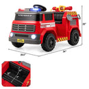 12V Ride on Fire Truck Powered Car with Water Gun and Interphone-Red by DirectDeals