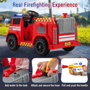 12V Ride on Fire Truck Powered Car with Water Gun and Interphone-Red by DirectDeals