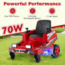 12V Ride on Lawn Mower for Kids with Dual Control Sticks and LED Lights by LJGDeals
