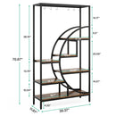 70.9" Tall Plant Stand, 7 Tier Flower Pots Display Rack with 6 Hooks