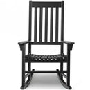 Indoor Outdoor Wooden High Back Rocking Chair by LJGDeals