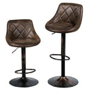 Set of 2 Adjustable Bar Stools with Backrest and Footrest by LJGDeals