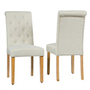 2 Pieces Tufted Dining Chair Set with Adjustable Anti-Slip Foot Pads by LJGDeals