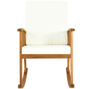 Outdoor Acacia Wood Rocking Chair with Detachable Washable Cushions by LJGDeals