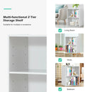 2-Layer Multifunctional Furniture Display Cabinet with Large Capacity Storage Space-White by DirectDeals