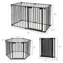 6 Panel Wall-mount Adjustable Baby Safe Metal Fence Barrier-Black by LJGDeals