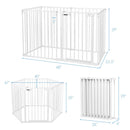6 Panel Wall-mount Adjustable Baby Safe Metal Fence Barrier-White by LJGDeals