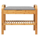 Shoe Rack Bench Bamboo with Storage Shelf-Natural by LJGDeals