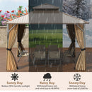 12 x 12 FT Hardtop Gazebo Outdoor Pergola for Patio Garden Deck Lawn Backyard Party Tent-Coffee by DirectDeals