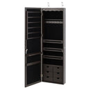 5 LEDs Lockable Mirror Jewelry Cabinet Armoire with 6 Drawers-Brown by LJGDeals
