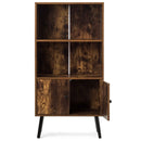 2-Tier Retro Bookcase Bookshelf with 3 Compartment-Coffee by LJGDeals
