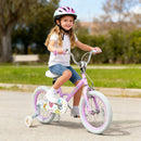 Kids Bike 12-18 Inch with Training Wheels - Purple