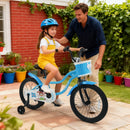 12/14/16 Inch Kids Bike with Training Wheels and Basket Navy Color