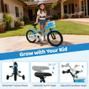 12/14/16 Inch Kids Bike with Training Wheels and Basket Navy Color