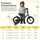 12/14/16/18 Inches Kids Bike with Removable Training Wheels and Adjustable Seatfor 3-8 Years Old Black