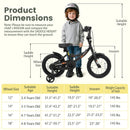 12/14/16/18 Inches Kids Bike with Removable Training Wheels and Adjustable Seatfor 3-8 Years Old Black