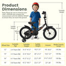 12/14/16/18 Inches Kids Bike with Removable Training Wheels and Adjustable Seatfor 3-8 Years Old Black
