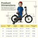 12/14/16/18 Inches Kids Bike with Removable Training Wheels and Adjustable Seatfor 3-8 Years Old Black