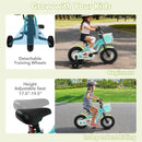 12/14/16 Inch Kids Bike with Training Wheels and Basket Green Color