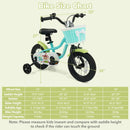 12/14/16 Inch Kids Bike with Training Wheels and Basket Green Color by LJGDeals
