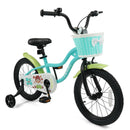 12/14/16 Inch Kids Bike with Training Wheels and Basket Green Color by LJGDeals