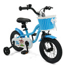 12/14/16 Inch Kids Bike with Training Wheels and Basket Navy Color
