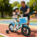 12/14/16 Inch Kids Bike with Training Wheels and Basket Navy Color