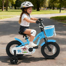 12/14/16 Inch Kids Bike with Training Wheels and Basket Navy Color