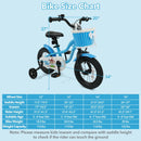 12/14/16 Inch Kids Bike with Training Wheels and Basket Navy Color