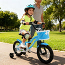12/14/16 Inch Kids Bike with Training Wheels and Basket Navy Color