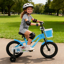 12/14/16 Inch Kids Bike with Training Wheels and Basket Navy Color
