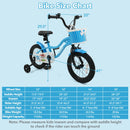 12/14/16 Inch Kids Bike with Training Wheels and Basket Navy Color