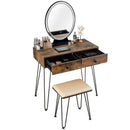 Industrial Makeup Dressing Table with 3 Lighting Modes by LJGDeals