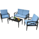 4 Pieces Patio Furniture Set Aluminum Frame Cushioned Sofa by LJGDeals