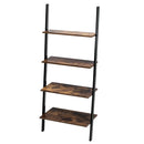 Multipurpose 4-Tier Industrial Leaning Wall Bookcase with Metal Frame by LJGDeals
