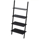 Multipurpose 4-Tier Industrial Leaning Wall Bookcase with Metal Frame by LJGDeals