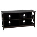 Wooden TV Stand Entertainment for TVs up to 55 Inch with X-Shaped Frame by DirectDeals