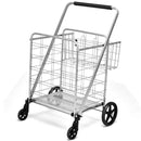 Heavy Duty Folding Utility Shopping Double Cart-Silver by LJGDeals