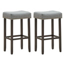 Set of 2 Nailhead Saddle Bar Stools 29 Inch Height by LJGDeals