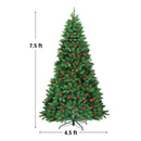 7.5 Feet Pre-lit Hinged Christmas Tree with 550 LED Lights and Sturdy Metal Stand by LJGDeals