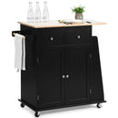 Rubber Wood Countertop Rolling Kitchen Island Cart by LJGDeals
