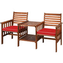 3 pcs Outdoor Patio Table Chairs Set Acacia Wood Loveseat by LJGDeals