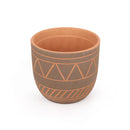 5.5 inch Black-Clay Color Geometric Pattern Pot